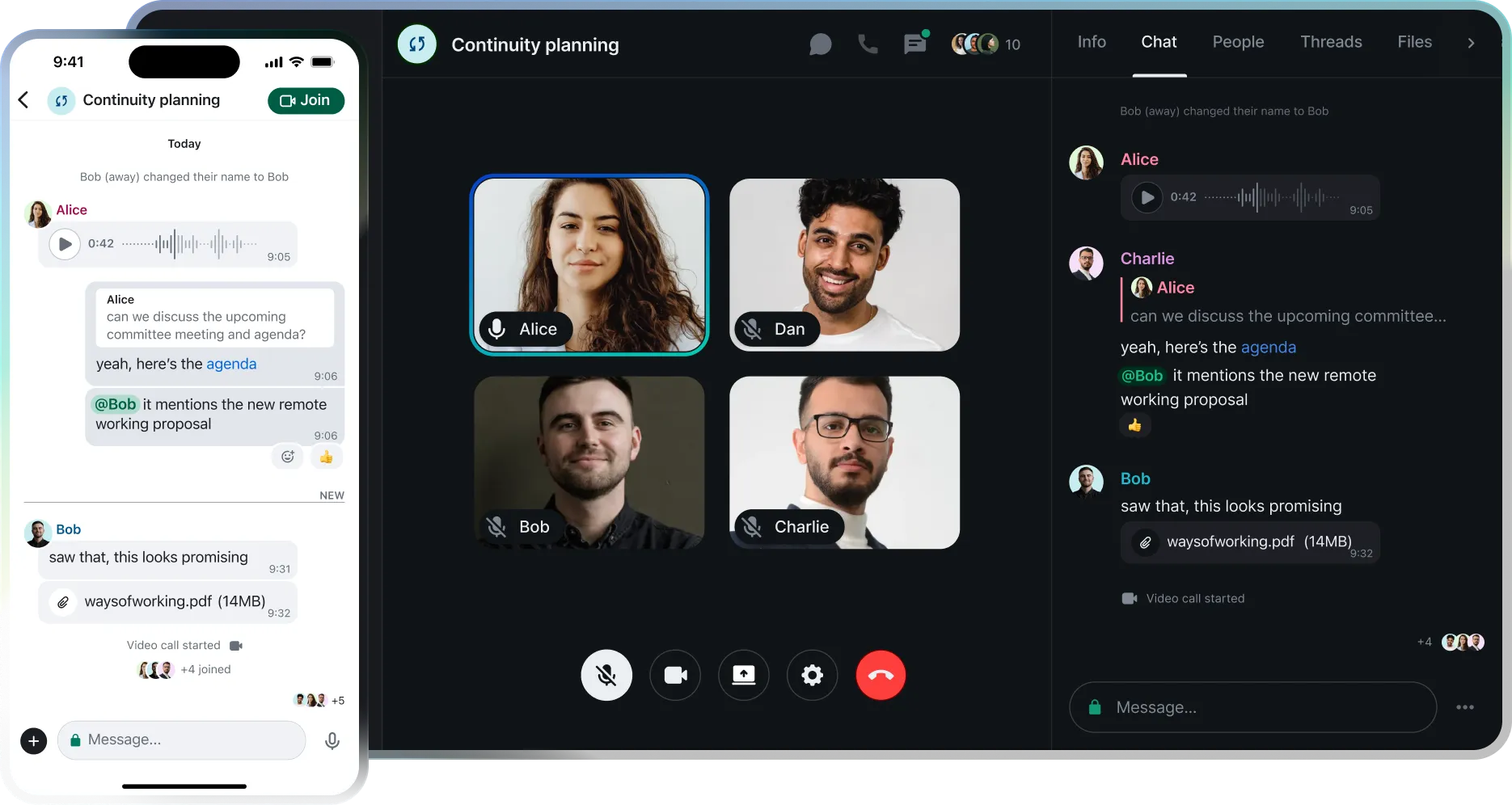 Element decentralized messaging Call Screenshot