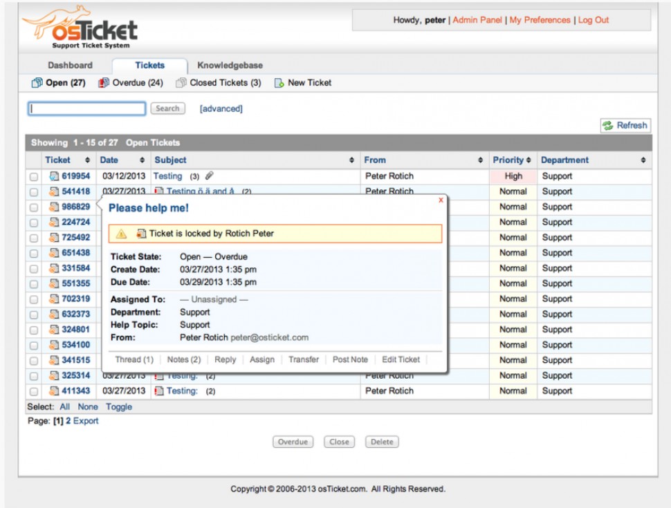 osTicket Screenshot Queue